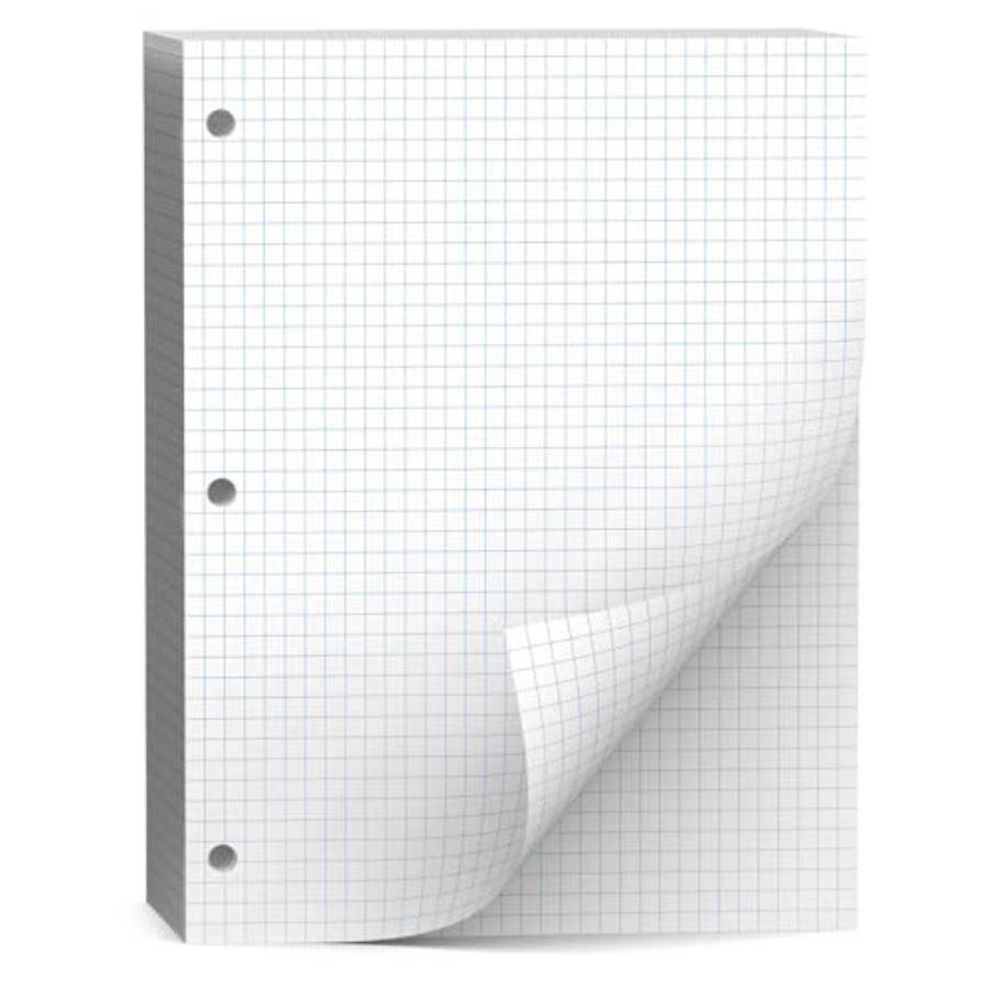 Paper Punch 3 Hole - Loose Leaf Graph paper 8 x