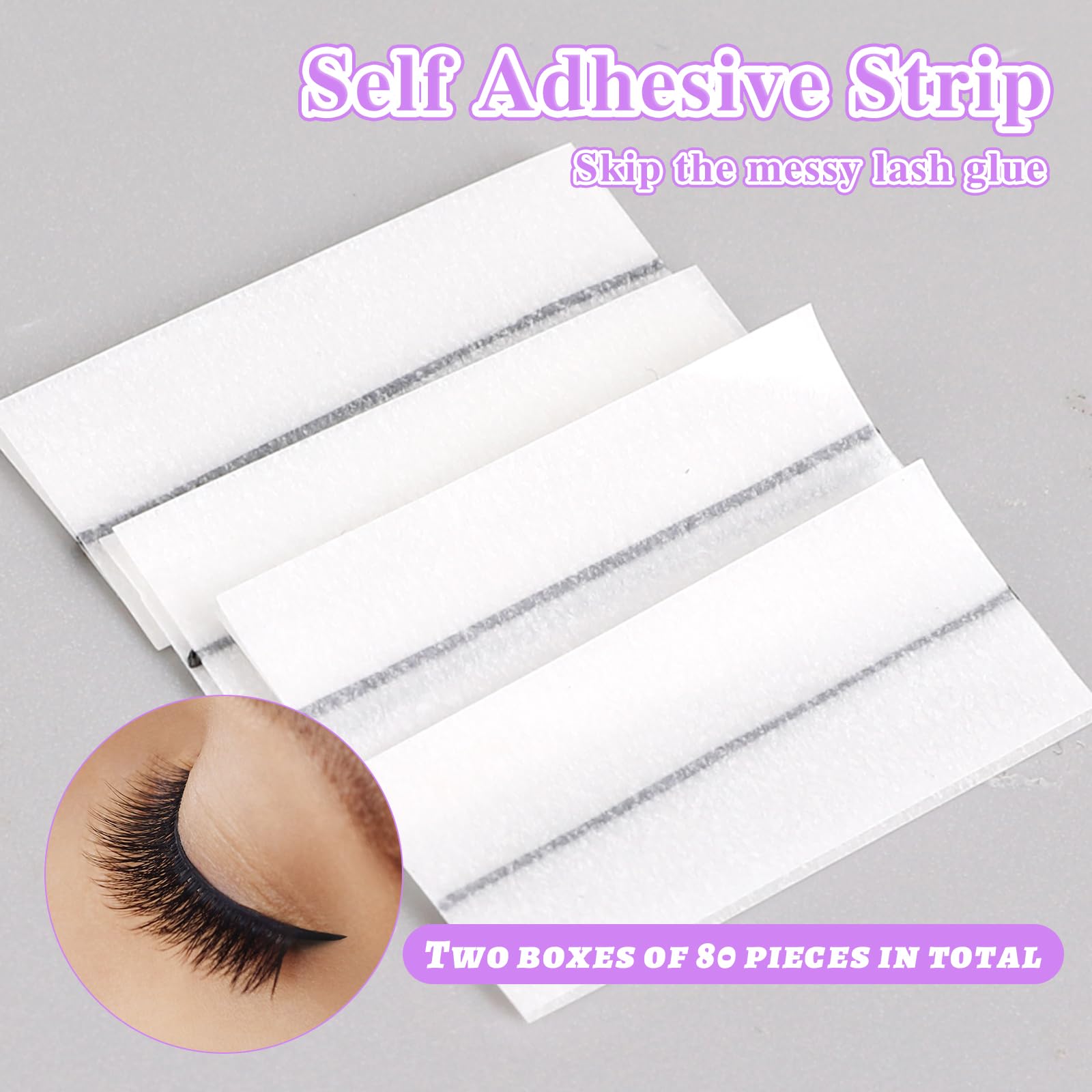 80PCS Eyelash Adhesive Strips, - مراجعة Glue Stick Pack وسعره