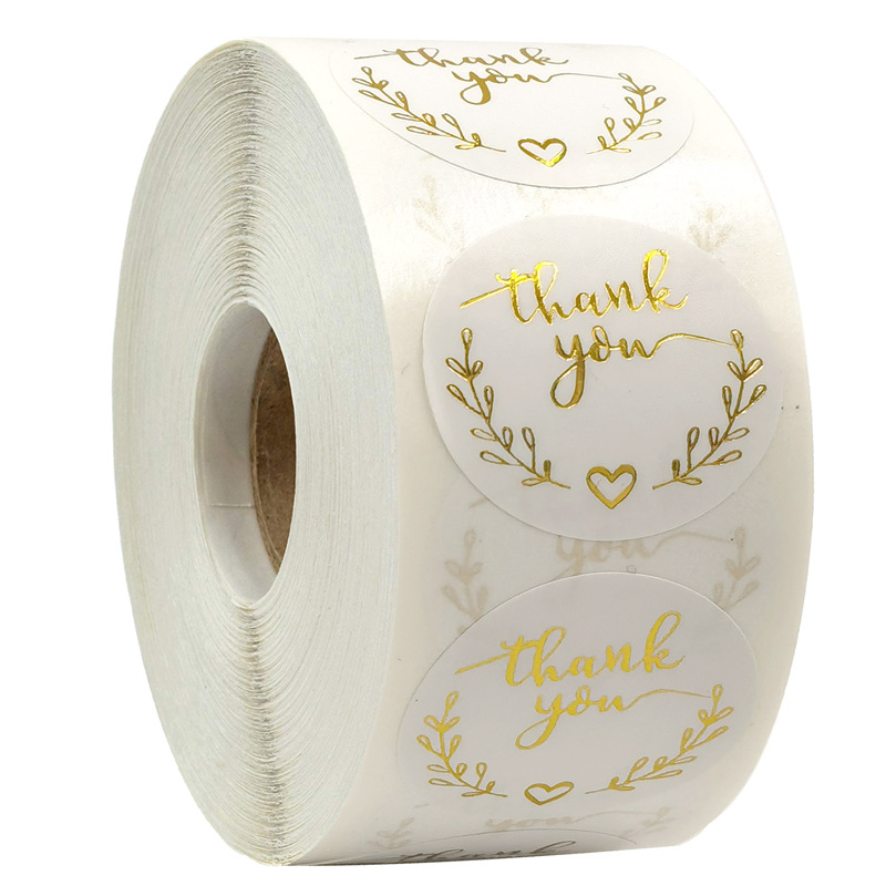 100-500pcs Gold Thank You Stic - مراجعة Stationery Supplies Business وسعره