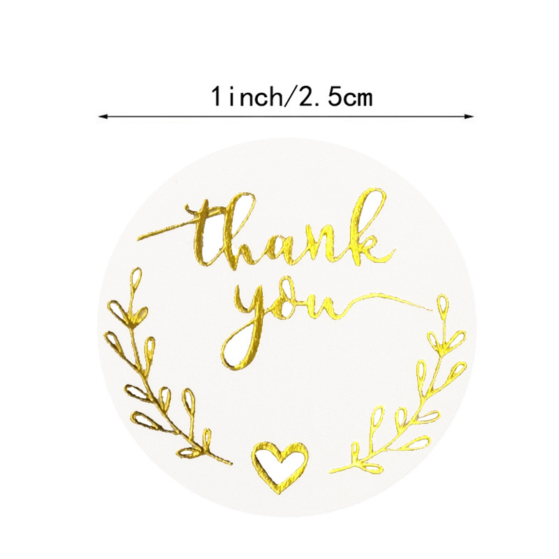100-500pcs Gold Thank You Stic - مراجعة Stationery Supplies Business وسعره