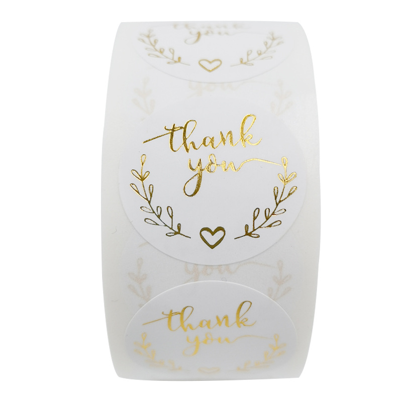 100-500pcs Gold Thank You Stic - مراجعة Stationery Supplies Business وسعره