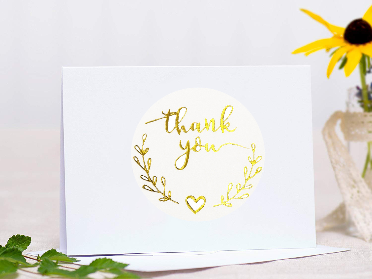 100-500pcs Gold Thank You Stic - مراجعة Stationery Supplies Business وسعره