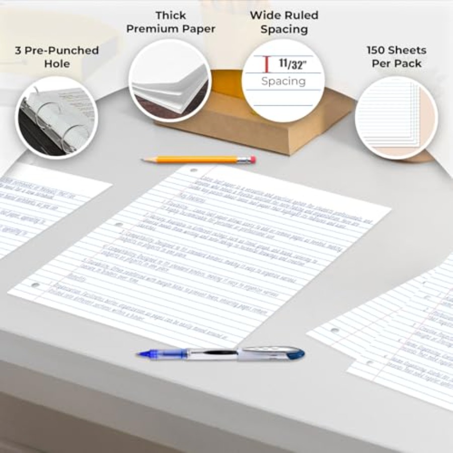 Loose Leaf Paper, 450 Sheets,, - مراجعة Paper Punch 3 Hole وسعره