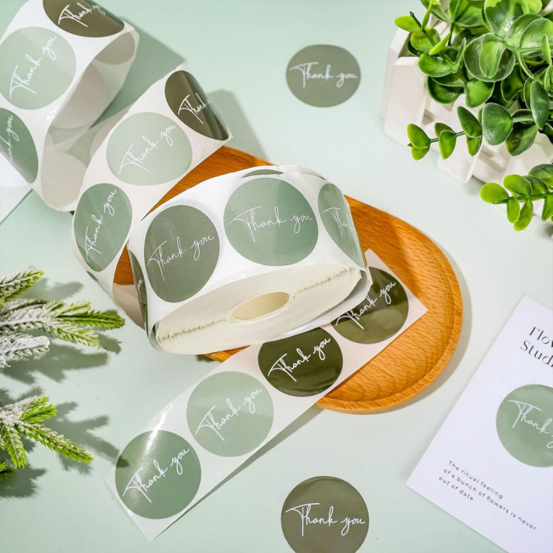 500pcs/rollSpring Green Thank  - مراجعة Memo Pad Sticky وسعره