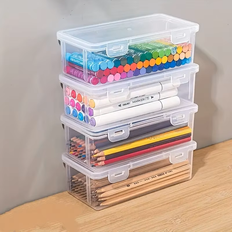 4 large transparent PP storage - مراجعة Stationery Office Supply Store وسعره