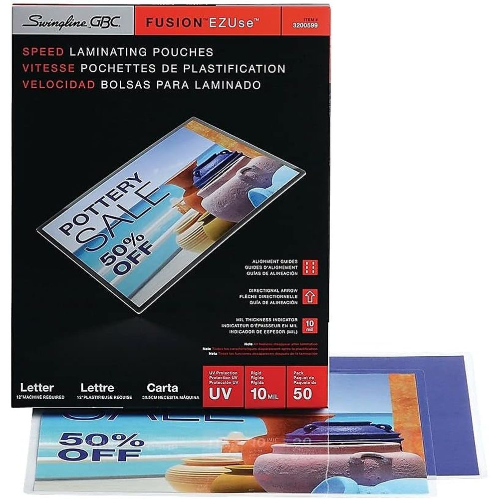 Letter Size, 10 Mil, 50 Pack,  - مراجعة Document Laminator Pouch وسعره