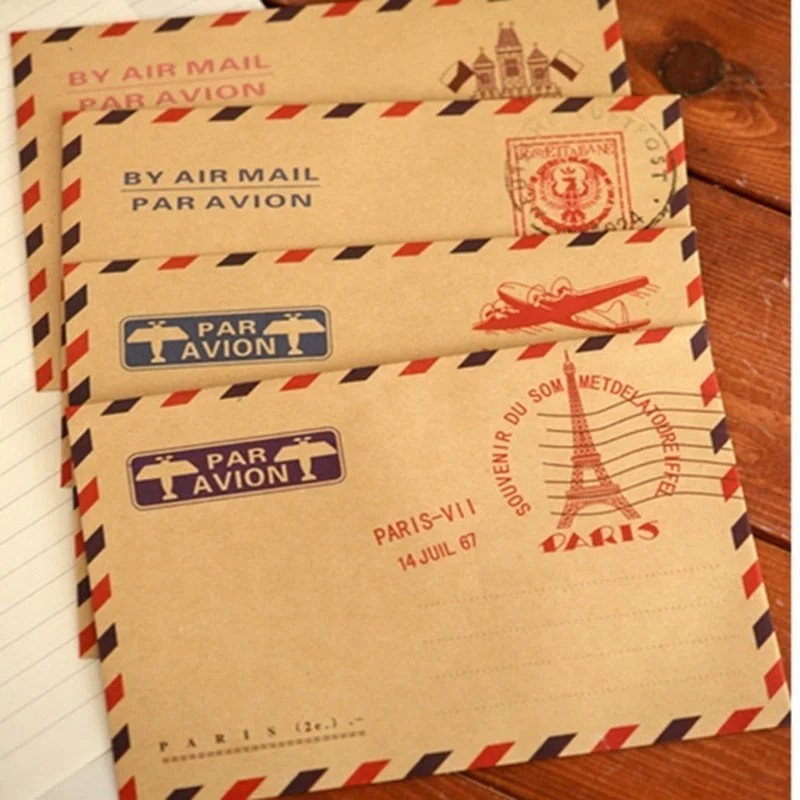 10pcs 9.7*7.5cm  Retro Popular - مراجعة Letter Envelope Kraft وسعره