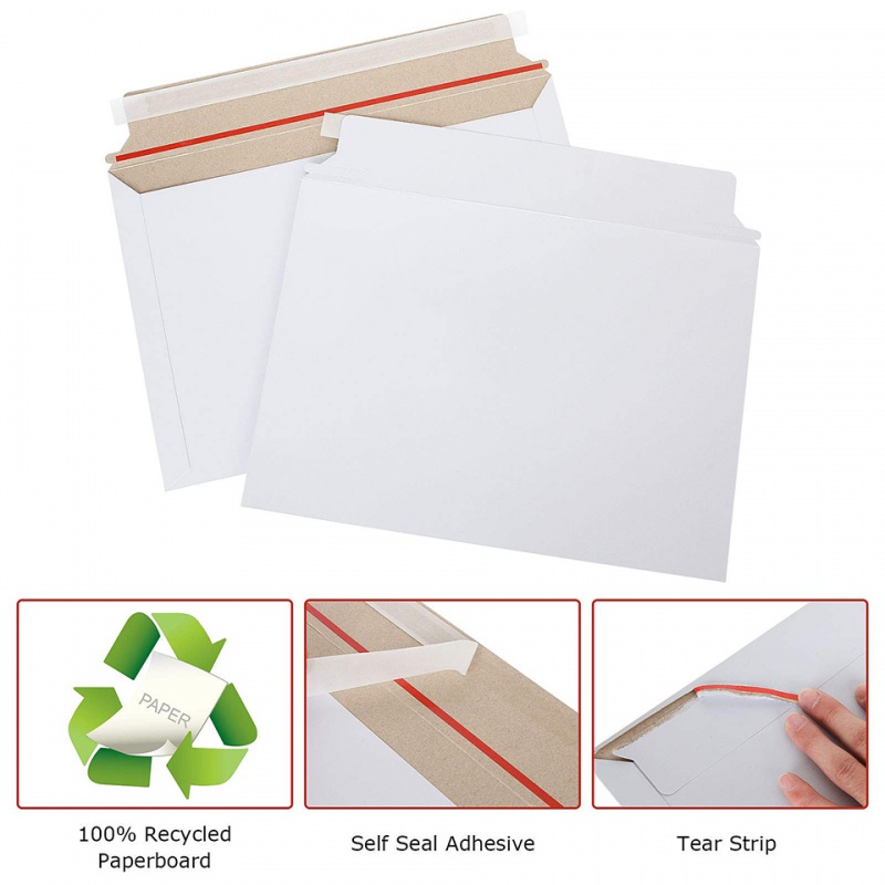 25Pcs White Rigid Mailers Stay - مراجعة Letter Envelope Kraft وسعره