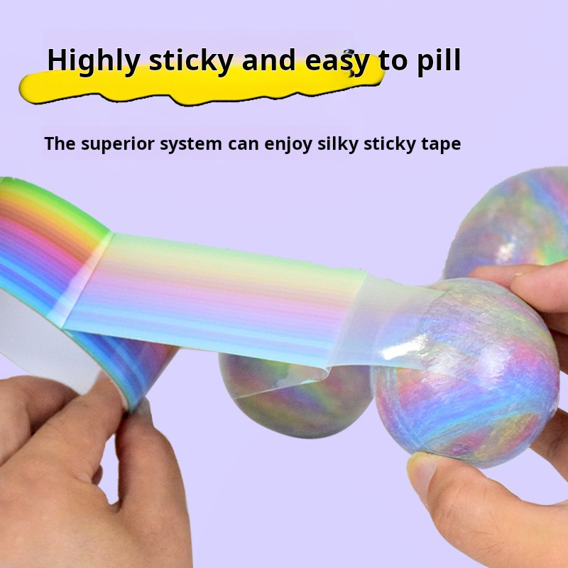 1pcs Rainbow Balls Sticky Ball - مراجعة Glue Stick Pack وسعره