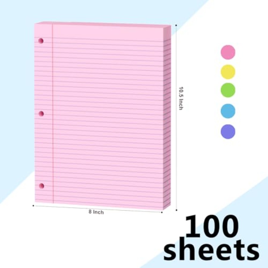 Loose Leaf Paper 00 Sheets Col - مراجعة Paper Punch 3 Hole وسعره
