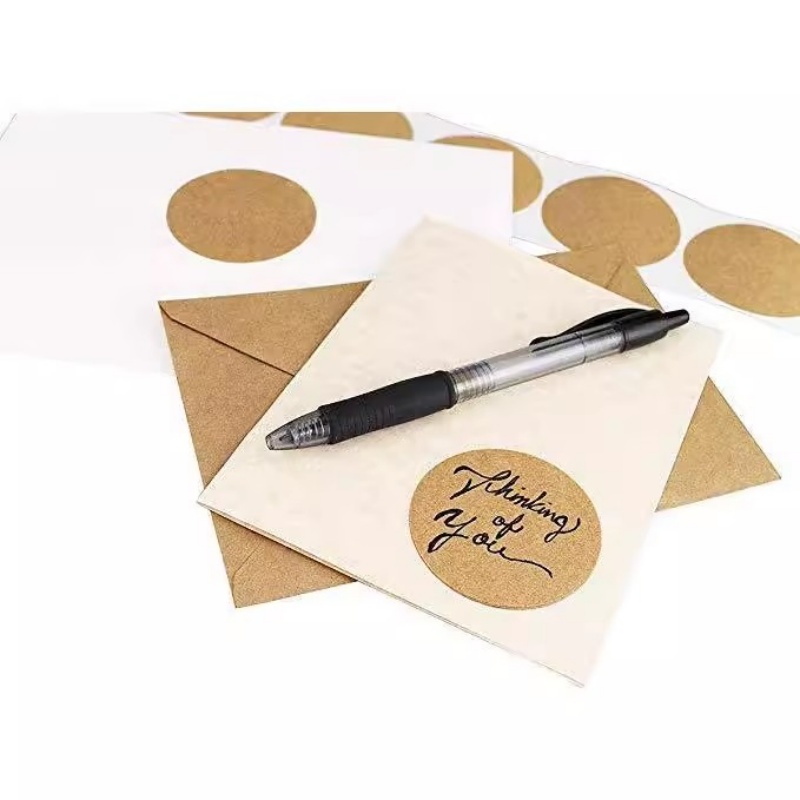 500Pcs Kraft Paper Stickers Ro - مراجعة Letter Envelope Kraft وسعره