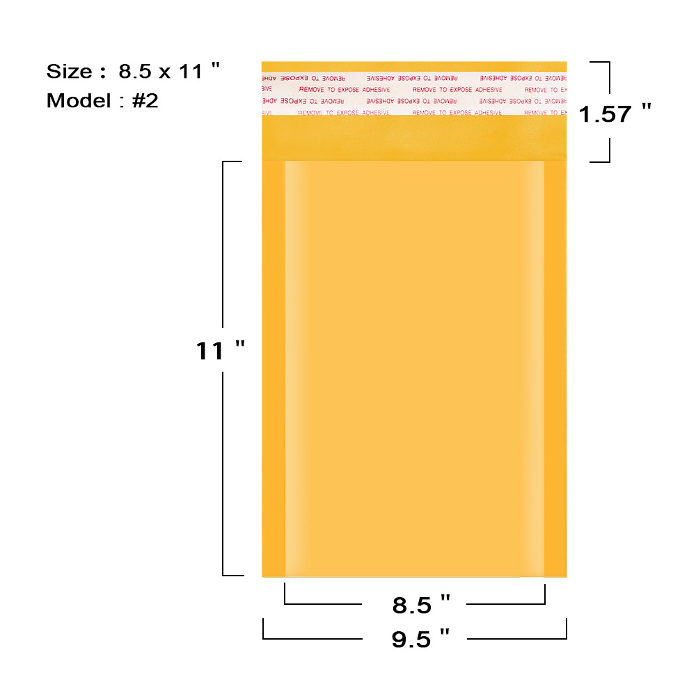 100pcs #2 8.5x12 Kraft Bubble  - مراجعة Letter Envelope Kraft وسعره