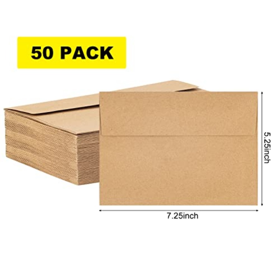 Kraft Paper Envelopes, 50 Pack - مراجعة Letter Envelope Kraft وسعره