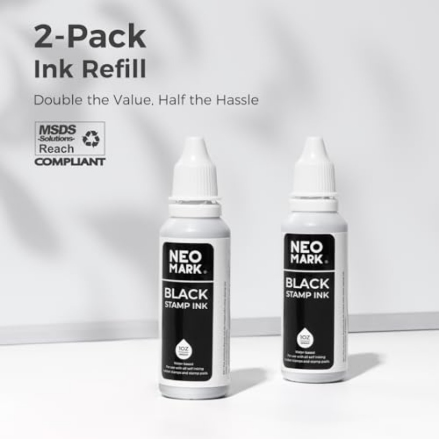 Premium Stamp Ink, 2 Pack Quic - مراجعة Self Inking Stamp وسعره