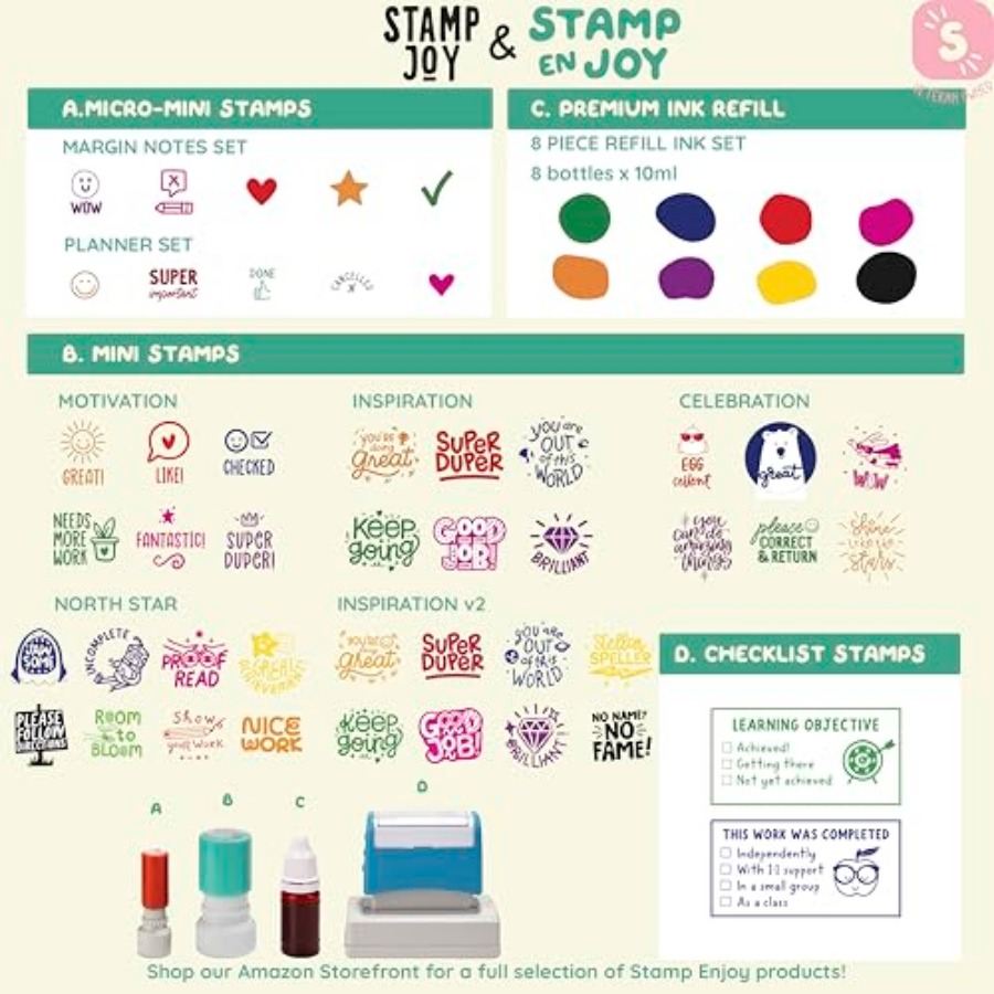 5 Self-Ink Flash Stamp Set, Mu - مراجعة Self Inking Stamp وسعره
