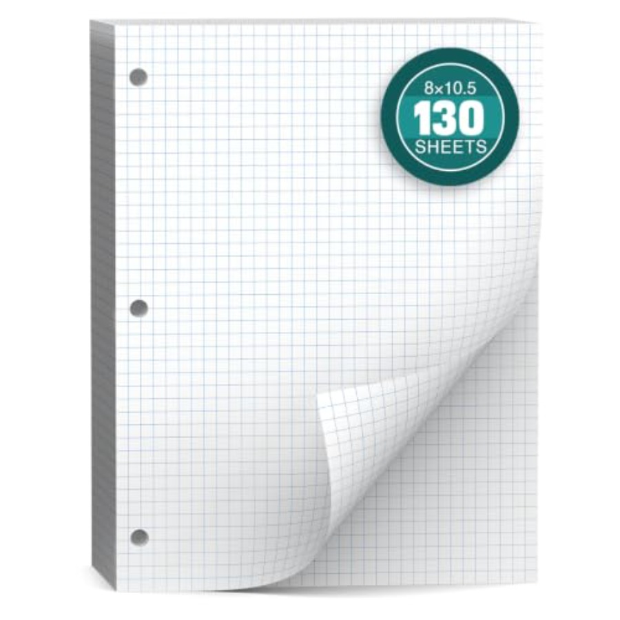 Loose Leaf Graph paper 8 x 10. - مراجعة Paper Punch 3 Hole وسعره
