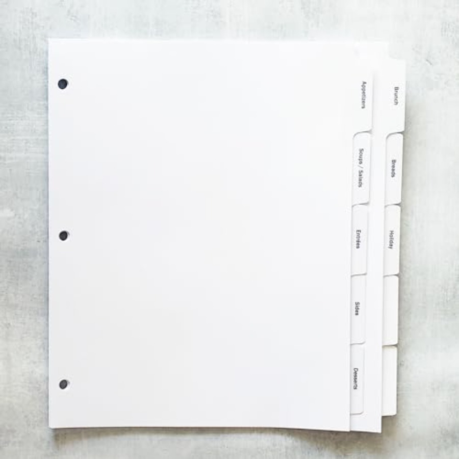 PRE-Printed Recipe Binder Inde - مراجعة Index Tab Divider وسعره