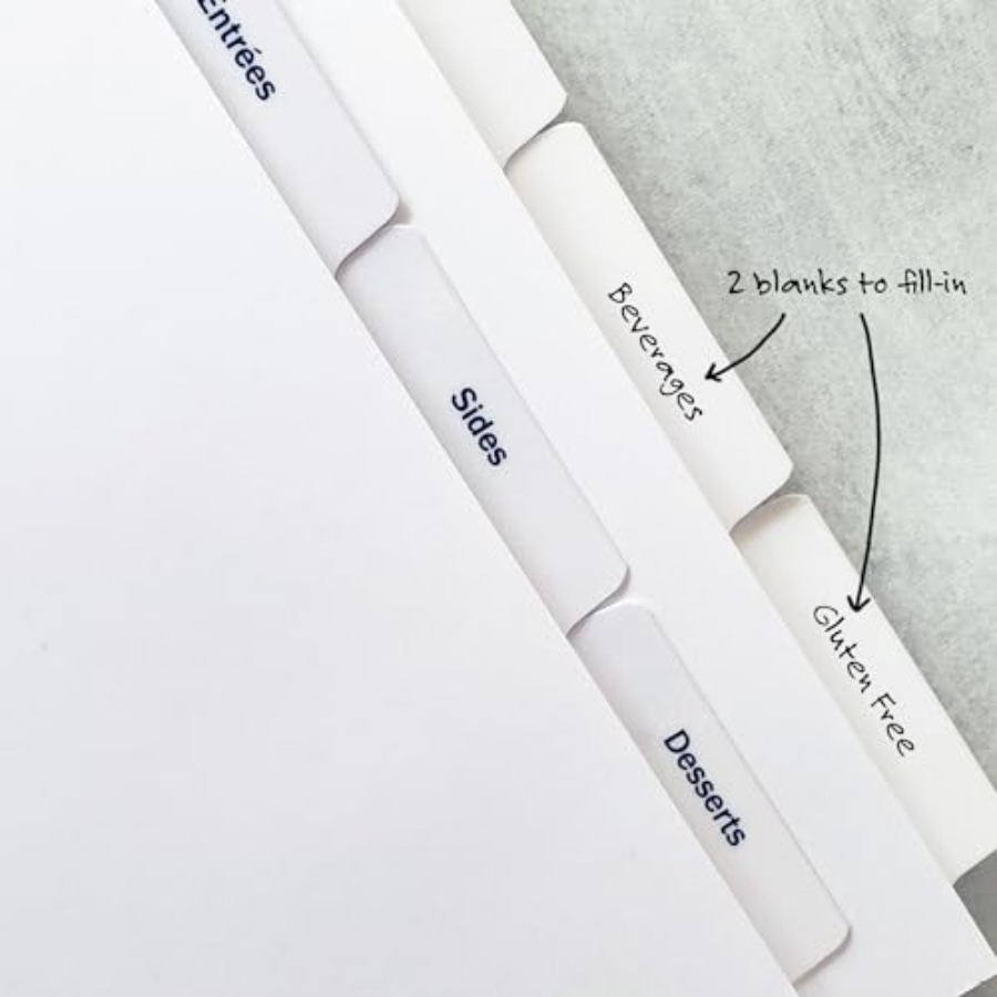 PRE-Printed Recipe Binder Inde - مراجعة Index Tab Divider وسعره
