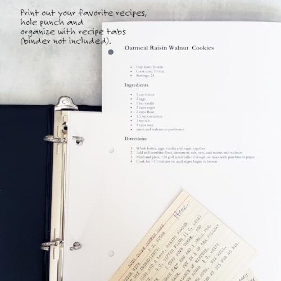 PRE-Printed Recipe Binder Inde - مراجعة Index Tab Divider وسعره