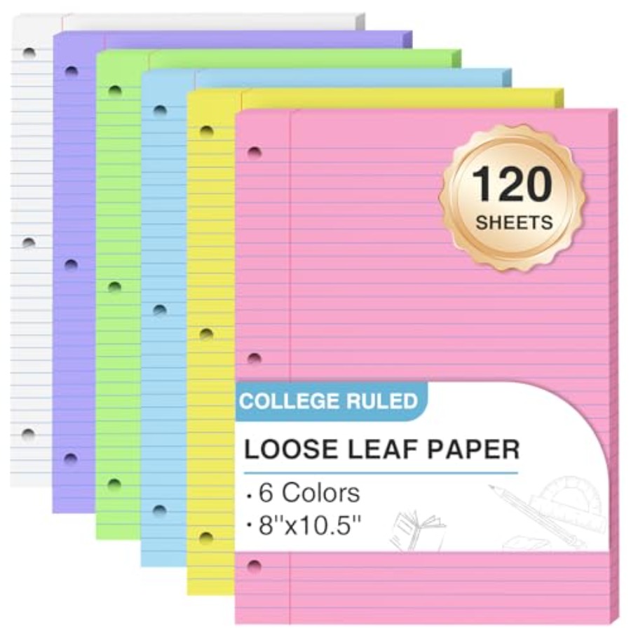 120 Sheets Loose Leaf Paper 8  - مراجعة Paper Punch 3 Hole وسعره