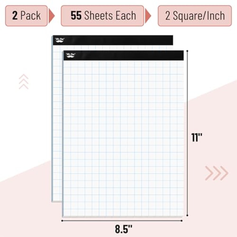 Mr. Pen- Graph Paper pads 8.5  - مراجعة Graph Paper Pad وسعره