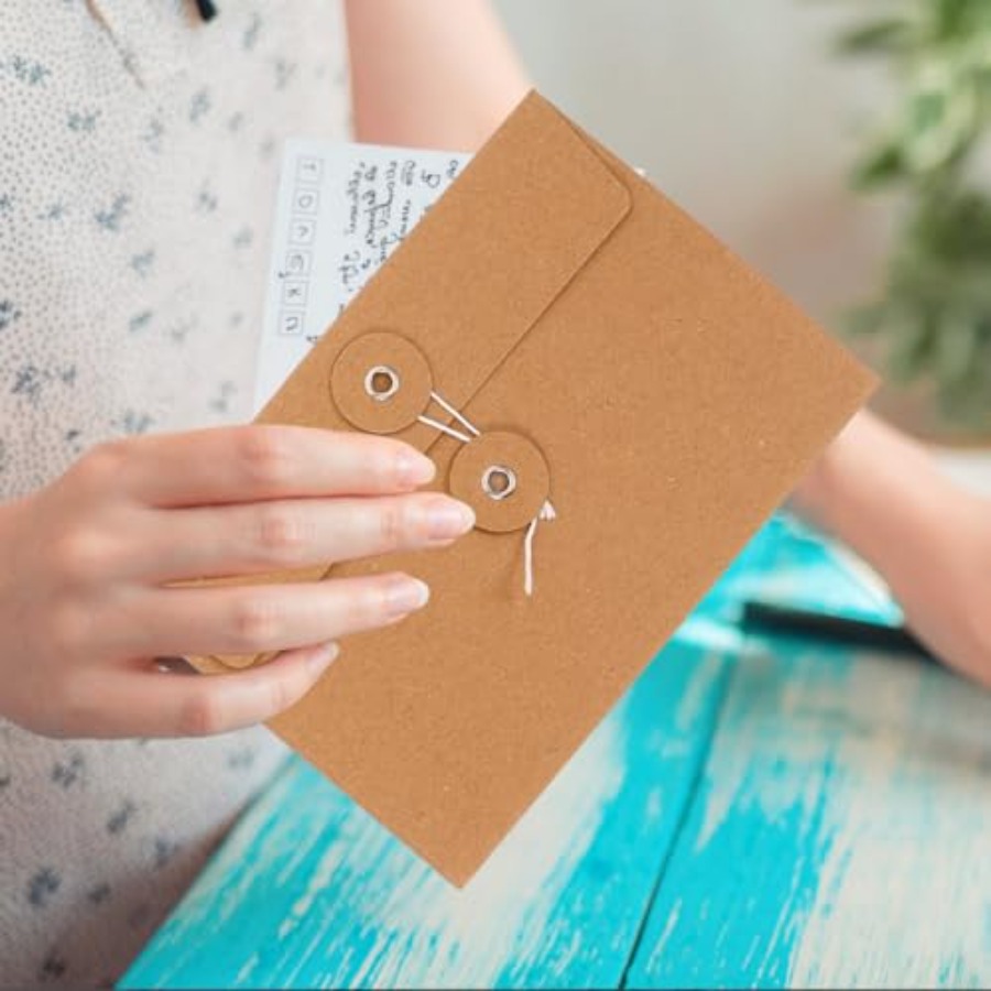 20Pcs Kraft Paper Wire Organiz - مراجعة Letter Envelope Kraft وسعره