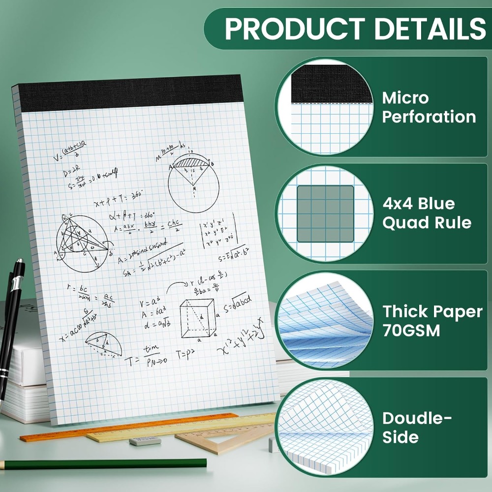 Graph Paper 8.5x11, 6 Pack, 4x - مراجعة Graph Paper Pad وسعره