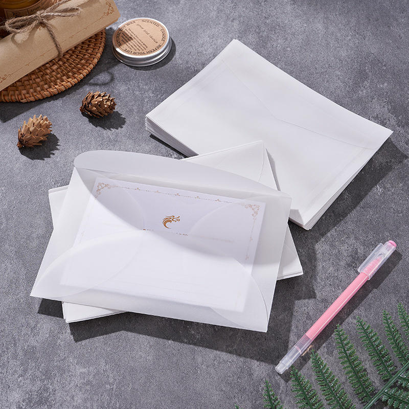 50pcs/lot Blank Translucent En - مراجعة Letter Envelope Kraft وسعره