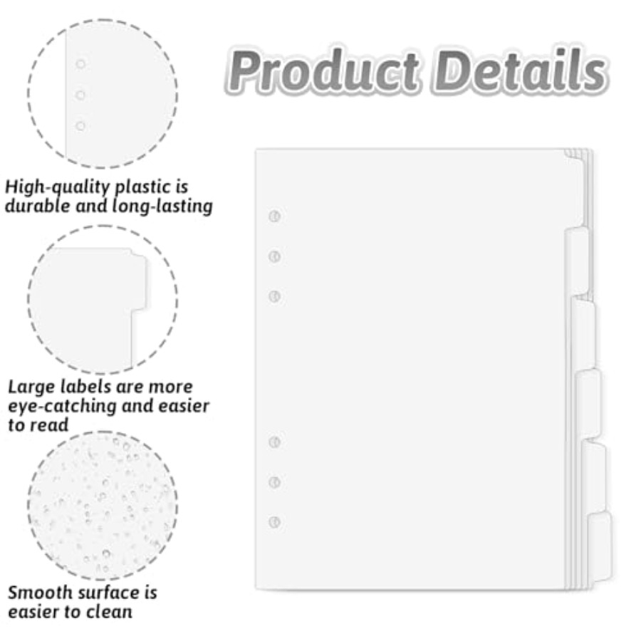 6 Pcs A5 Binder Dividers, 6 Ho - مراجعة Index Tab Divider وسعره