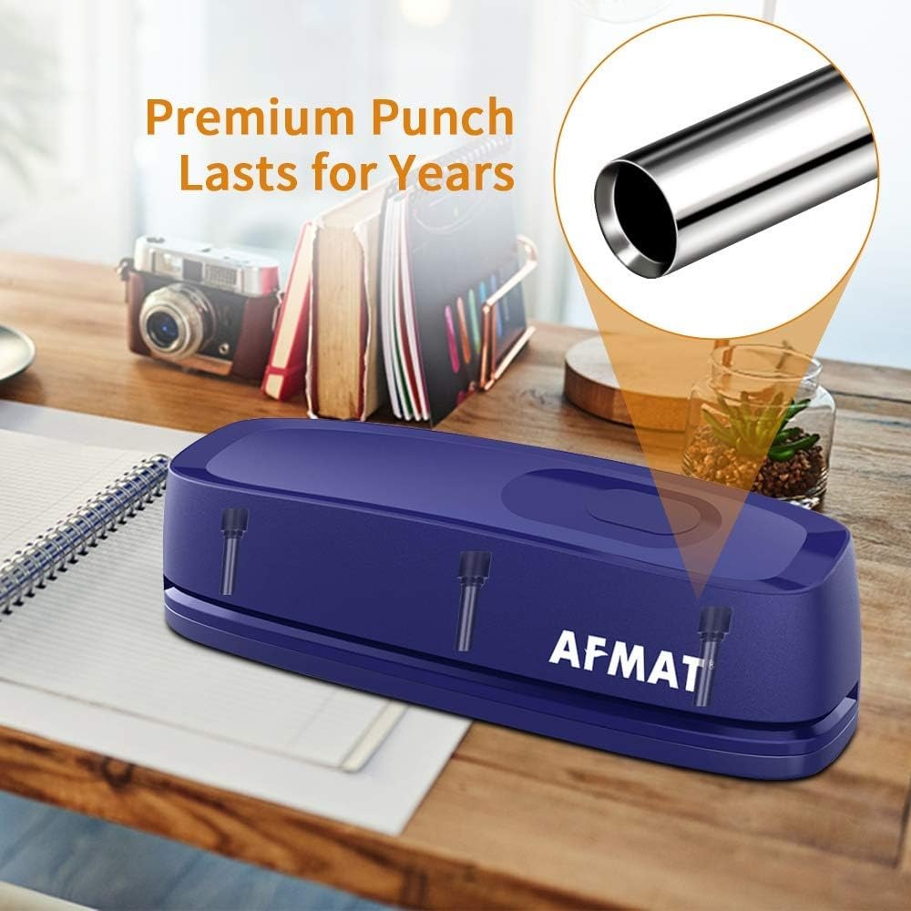 AFMAT 3 Hole Punch Heavy Duty, - مراجعة Paper Punch 3 Hole وسعره