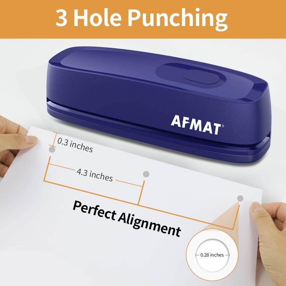 AFMAT 3 Hole Punch Heavy Duty, - مراجعة Paper Punch 3 Hole وسعره