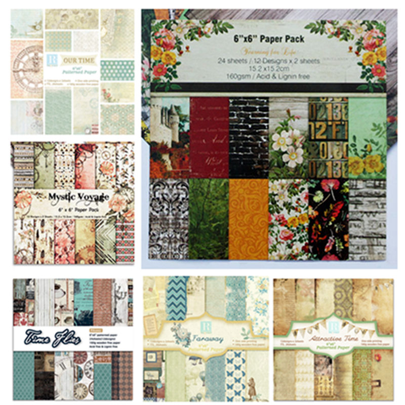 12pcs  Retro Pattern Papers 6i - مراجعة Graph Paper Pad وسعره
