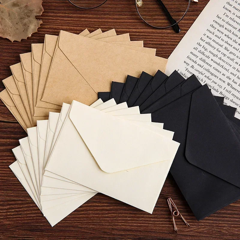 20/40/80PCS Classical White Bl - مراجعة Letter Envelope Kraft وسعره