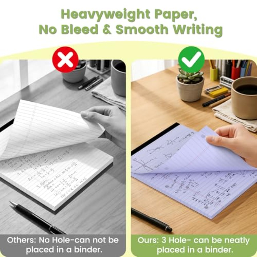 Legal Pads 8.5x11, Purple Lega - مراجعة Paper Punch 3 Hole وسعره